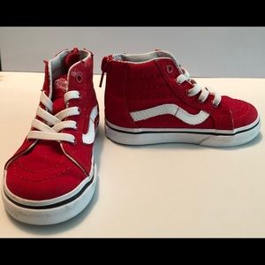Red SK8-Hi Vans, Toddler 6